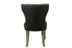 Set of Two Ivory and Brown Upholstered Fabric Dining Parsons Chairs