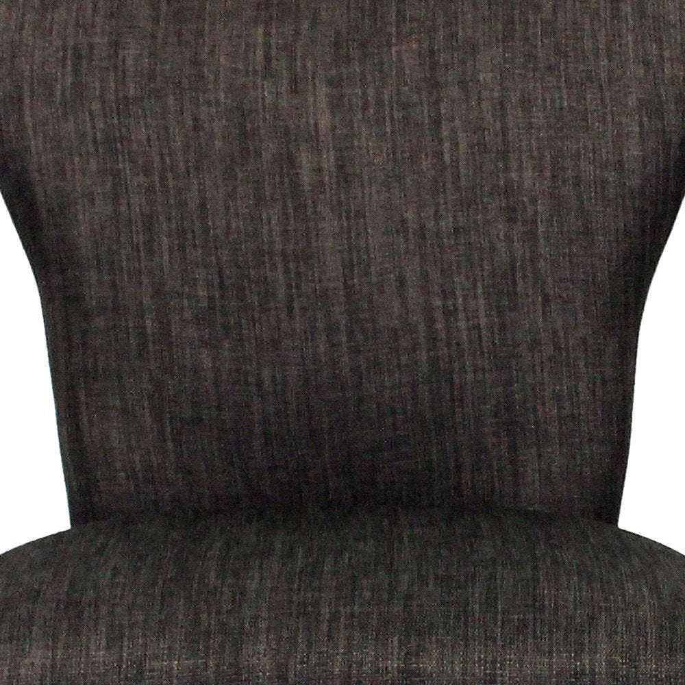 Set of Two Ivory and Brown Upholstered Fabric Dining Parsons Chairs