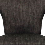 Set of Two Ivory and Brown Upholstered Fabric Dining Parsons Chairs