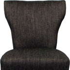 Set of Two Ivory and Brown Upholstered Fabric Dining Parsons Chairs
