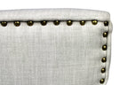 Set of Two Ivory and Brown Upholstered Fabric Dining Parsons Chairs