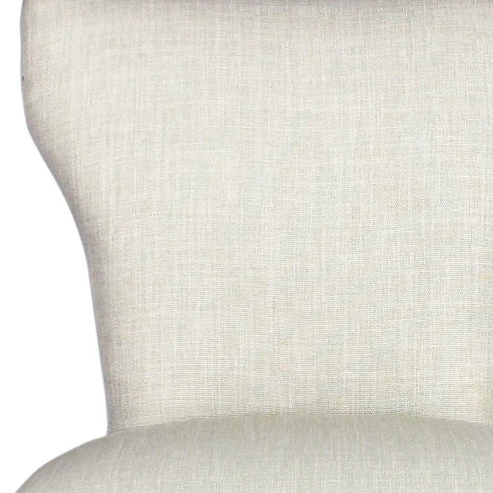 Set of Two Ivory and Brown Upholstered Fabric Dining Parsons Chairs