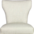 Set of Two Ivory and Brown Upholstered Fabric Dining Parsons Chairs