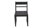 Set of Two Dark Gray Ladder Back Dining Side Chairs