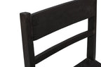 Set of Two Dark Gray Ladder Back Dining Side Chairs