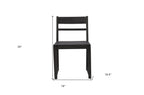 Set of Two Dark Gray Ladder Back Dining Side Chairs