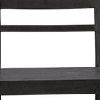 Set of Two Dark Gray Ladder Back Dining Side Chairs