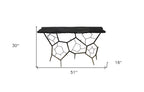 51" Black Stone and Iron Abstract Console Table