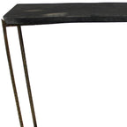 48" Black and Gold Stone and Iron Frame Console Table