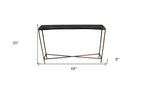 48" Black and Gold Stone and Iron Frame Console Table