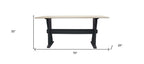 70" Ivory and Black Genuine Marble and Solid Wood Trestle Console Table