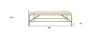 58" Ivory and Gold Upholstered Linen Bench