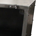 20" Silver Metal Accent Cabinet With Two Shelves