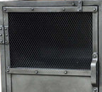 20" Silver Metal Accent Cabinet With Two Shelves