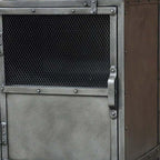 20" Silver Metal Accent Cabinet With Two Shelves