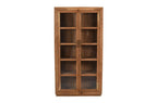 80" Brown Solid Wood Display Stand With Two Doors