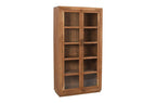 80" Brown Solid Wood Display Stand With Two Doors