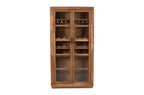 42" Brown Solid Wood And Glass Bar Cabinet With Four Shelves