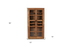 42" Brown Solid Wood And Glass Bar Cabinet With Four Shelves