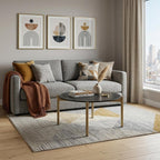 36" Black and Gold Faux Marble And Steel Round Coffee Table