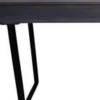 58" Gray and Black Solid Wood and Iron Sled Writing Desk With Three Drawers