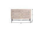 48" Brushed Ivory Solid Wood Six Drawer Double Dresser