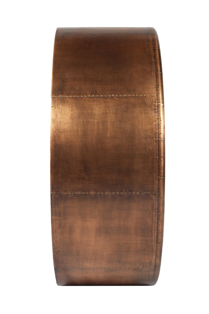 21" Copper Round Metal Framed Accent Mirror
