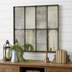 40" Black Square Metal Framed Accent Mirror