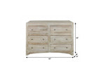 60" Brown Solid Wood Six Drawer Double Dresser