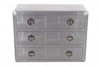 42" Silver Aluminum Three Drawer Dresser