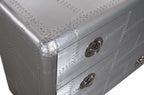 42" Silver Aluminum Three Drawer Dresser