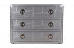 42" Silver Aluminum Three Drawer Dresser
