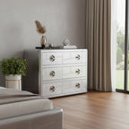 42" Silver Aluminum Three Drawer Dresser