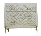 38" Ivory Solid Wood Three Drawer Dresser