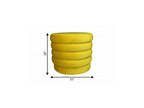 21" Yellow Velvet Tufted Round Cocktail Ottoman