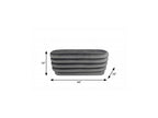 44" Gray Velvet Tufted Oval Ottoman