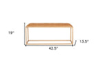 43" Brown And Gold Upholstered Upholstery Bedroom Bench