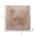 Set Of Two 17" X 17" Taupe Wool Solid Color Chair Pads