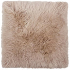 Set Of Two 17" X 17" Taupe Wool Solid Color Chair Pads
