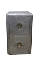 32" Silver Aviator Aluminum Two Drawer Filing Cabinet