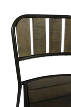 Five Piece Brown and Black Square Solid Wood Dining Set with Four Chairs