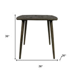 Five Piece Brown and Black Square Solid Wood Dining Set with Four Chairs