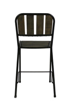 Five Piece Brown and Black Square Solid Wood Dining Set with Four Chairs
