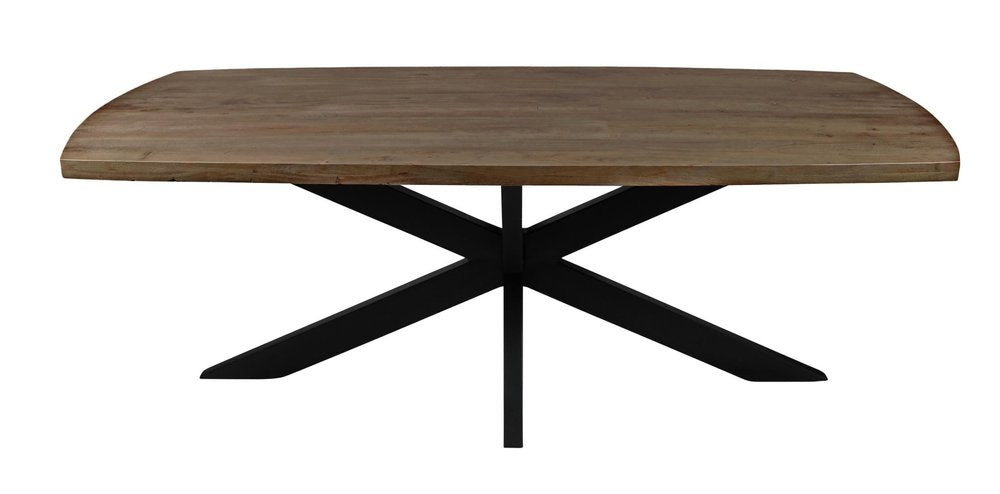 Nine Piece Gray and Black Solid Wood Dining Set with Eight Chairs
