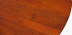 Seven Piece Brown Round Solid Wood Dining Set with Six Chairs