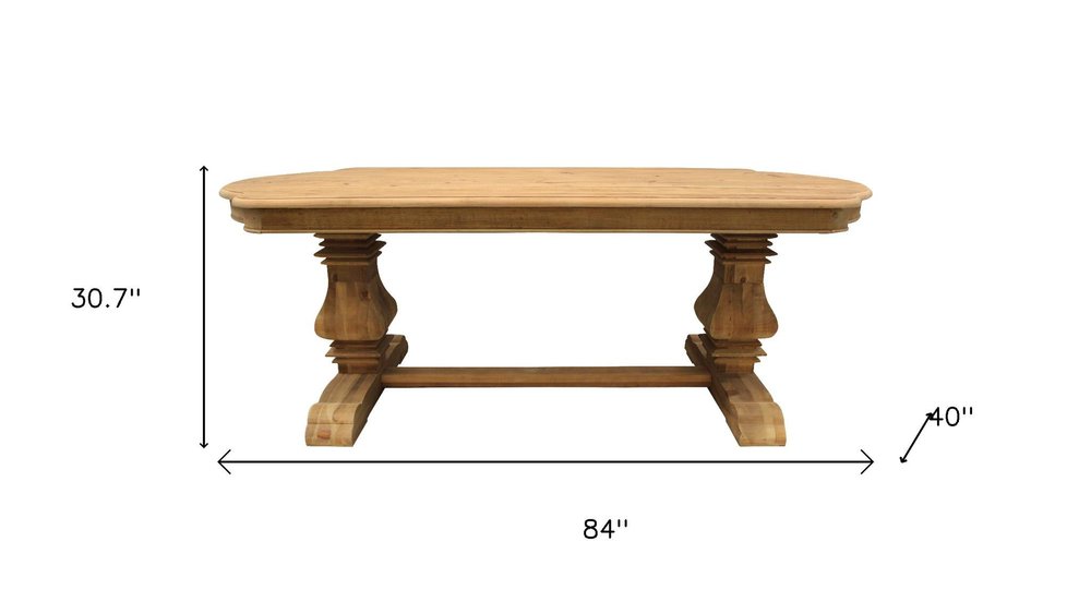 Nine Piece Natural Solid Wood Dining Set with Eight Chairs