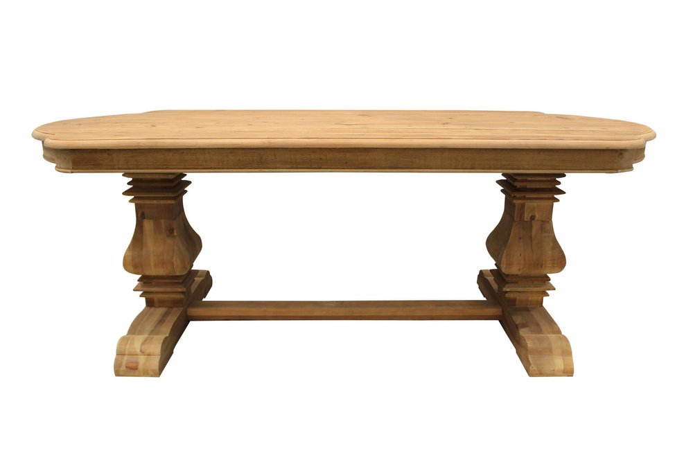 Nine Piece Natural Solid Wood Dining Set with Eight Chairs