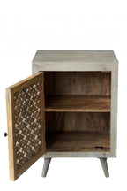 30" Gray Solid Wood Nightstand