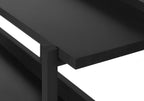 47" Black Wood and Metal Frame Console Table With Three Shelves
