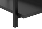 47" Black Wood and Metal Frame Console Table With Three Shelves